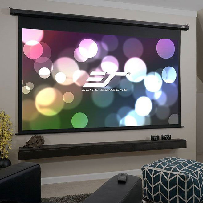 Elite Screens VMAX2 Series White Electric Wall/Ceiling Mounted